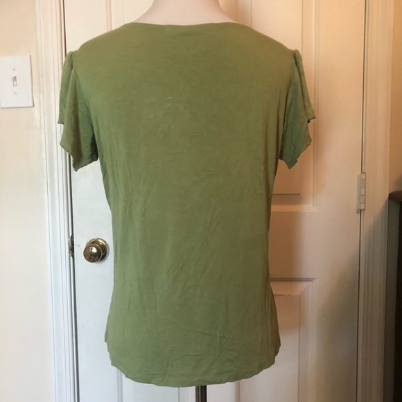 Rafael Green Short Sleeve Blouse (S) - Picture 3 of 3